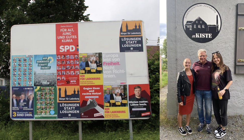 SPD-Mitglieder vor dem Jugendzentrum Kiste