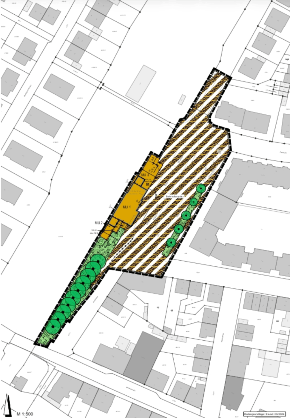 Planungsgebiet des Bahnhofsvorplatzes von Ladenburg