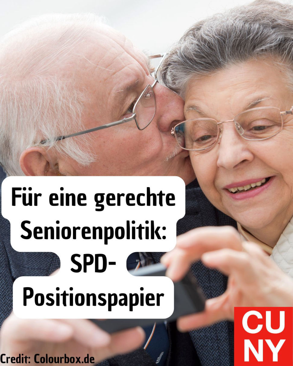 CUNY-Plakat: Gerechte Seniorenpolitik