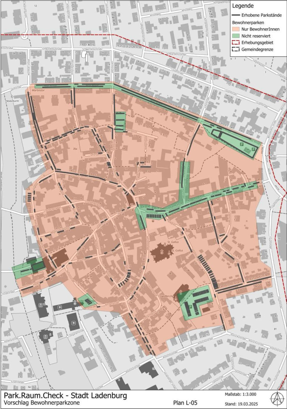 Vorschlag der Parkraumbewirtschaftung für die Ladenburger Altstadt