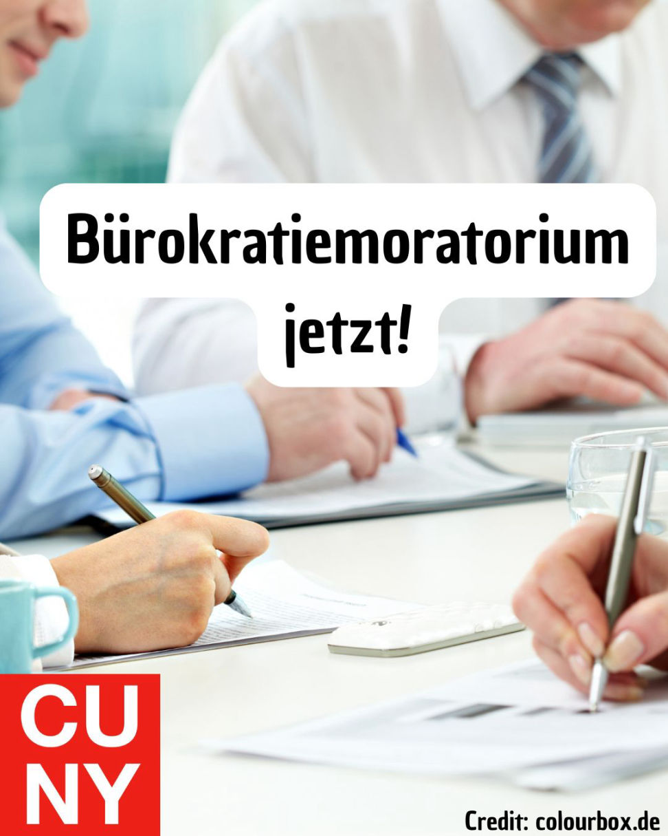 CUNY-Plakat: Bürokratiemoratorium