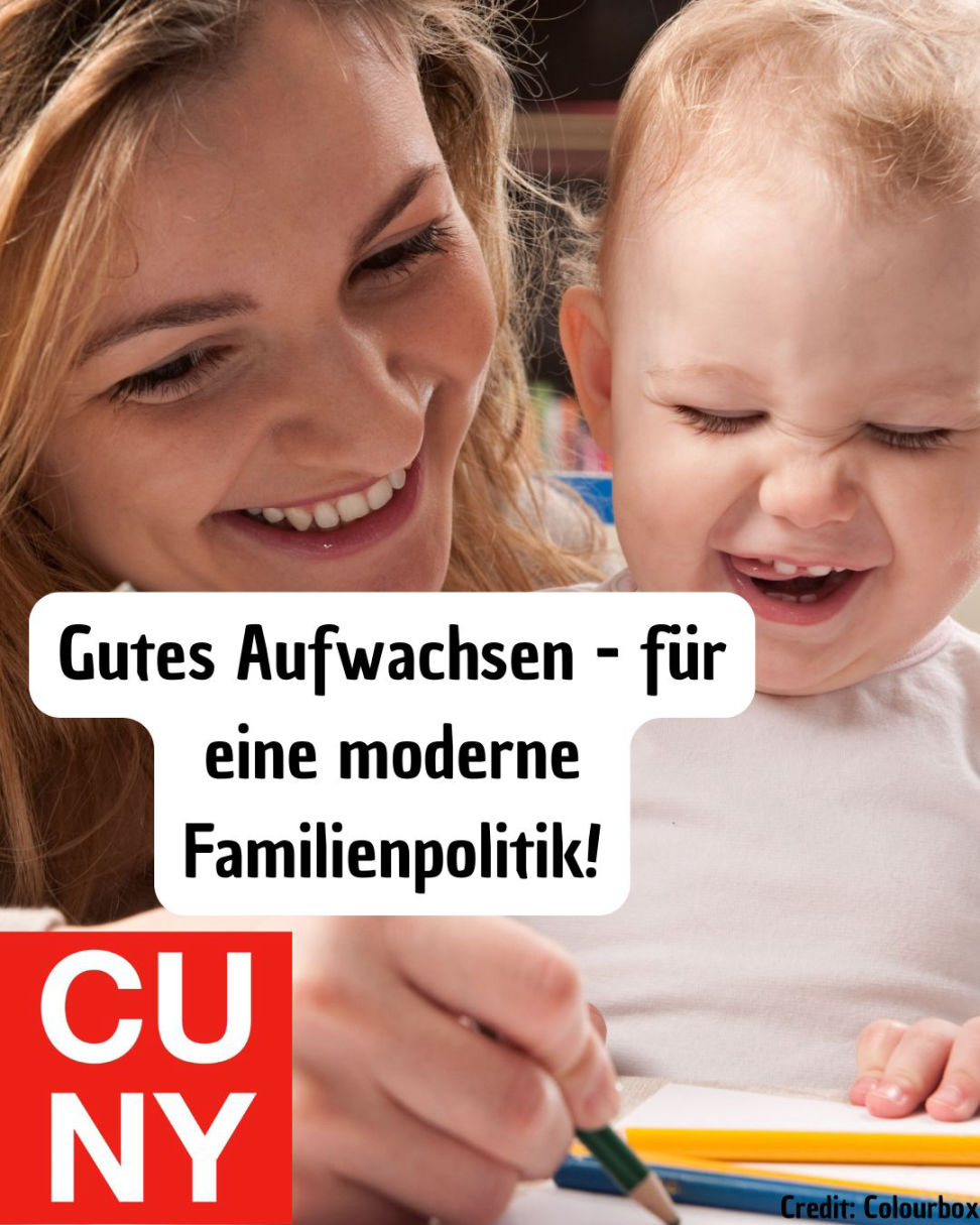 CUNY Plakat: Gutes Aufwachen - für eine moderne Familienpolitik