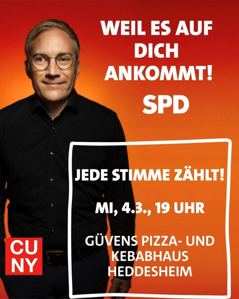 Plakat mit Sebastian Cuny und dem Spruch: Weil es auf dich ankommt